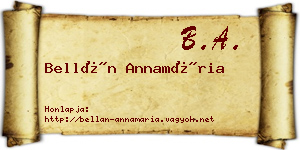 Bellán Annamária névjegykártya